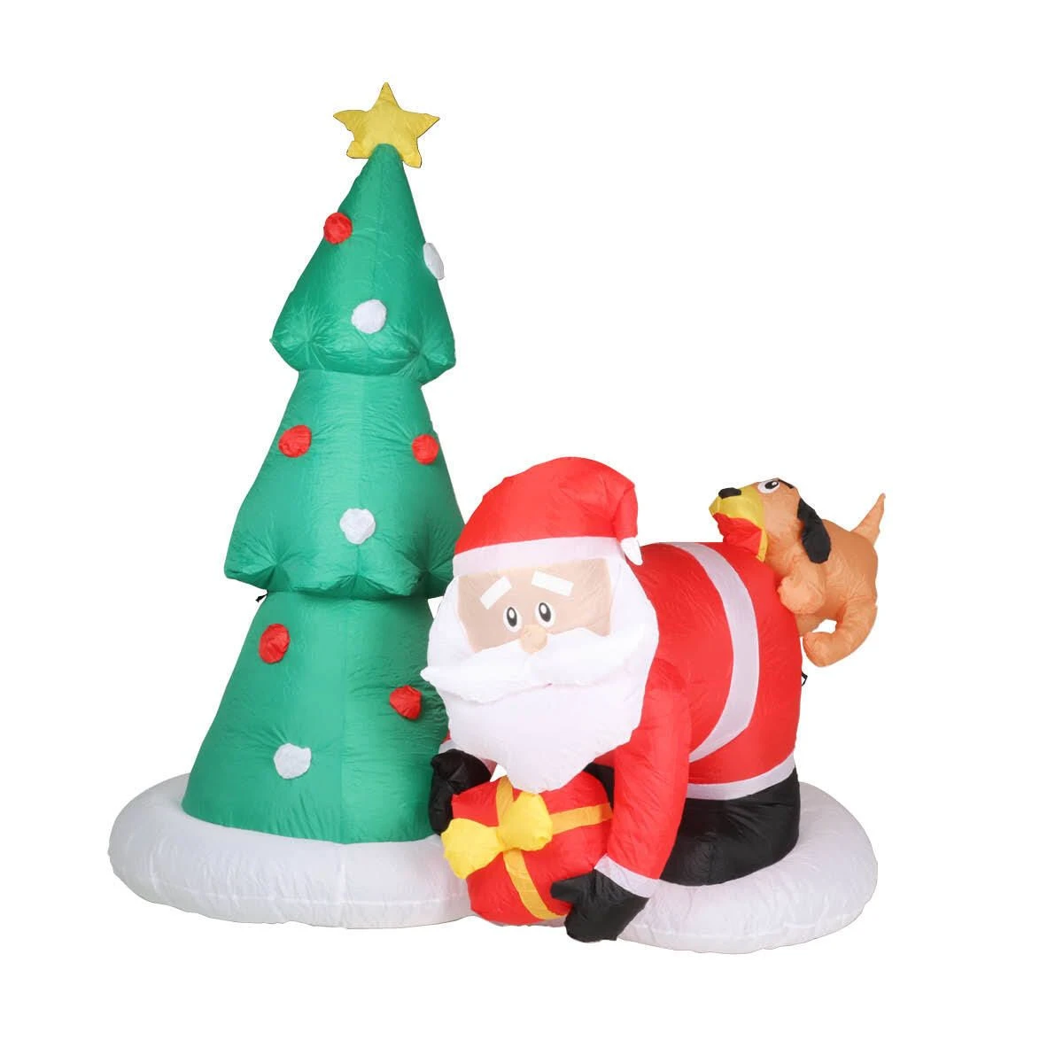 Christmas By Sas 2m Santa Puppy & Tree Built-In Blower Bright LED Lighting 3 Christmas By Sas 2m Santa Puppy & Tree Built-In Blower Bright LED Lighting