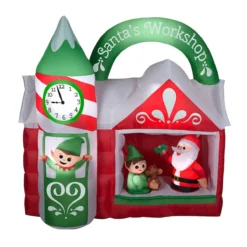 Christmas By Sas 1.5m X 1.6m Santa's Workshop Self Inflating LED Lights