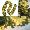 GENERIC 9FT Yellow Christmas Garland With LED Light Xmas Artificial Wreath Stairs Rattan Decor