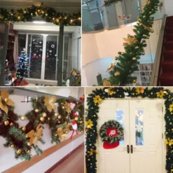 GENERIC 9FT Yellow Christmas Garland With LED Light Xmas Artificial Wreath Stairs Rattan Decor -Generic Christmas Store v201 w12225213 98099 02