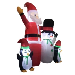 Festiss 1.8m Santa Snowman And Penguin Greeting Christmas Inflatable With LED FS-INF-14 -Generic Christmas Store v227 3310642005540 1665010931 01