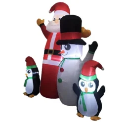 Festiss 1.8m Santa Snowman And Penguin Greeting Christmas Inflatable With LED FS-INF-14 -Generic Christmas Store v227 3310642005540 1665010931 02