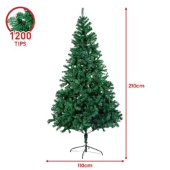 Christabelle Green Christmas Tree 2.1m Xmas Decor Decorations -1200 Tips -Generic Christmas Store v240 cmt bxs 212 gn 73445 02