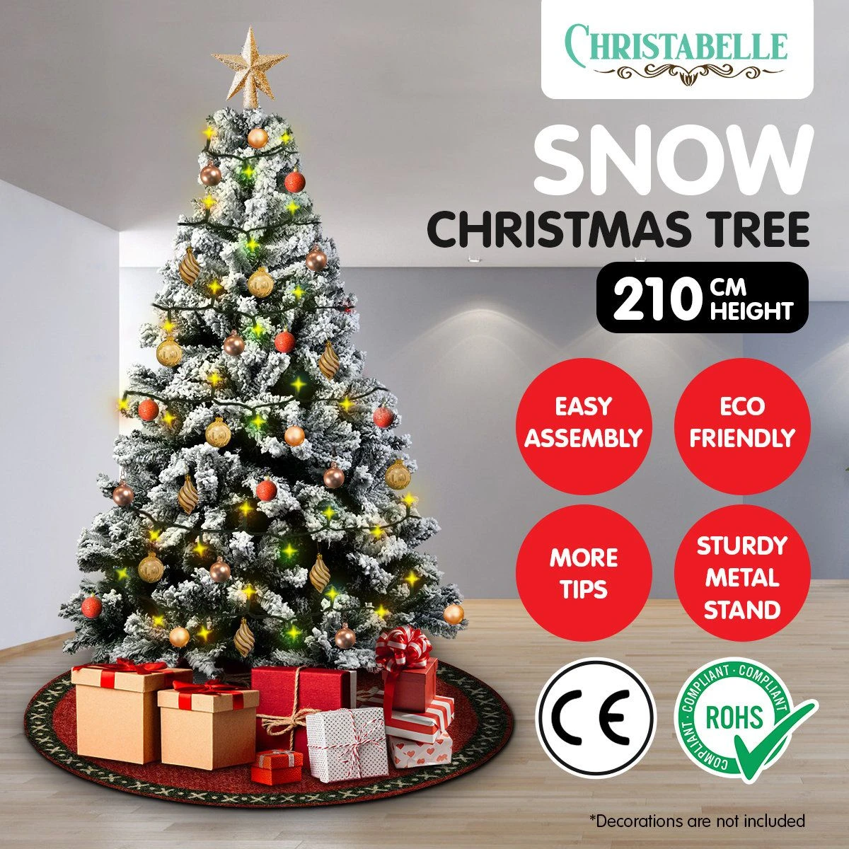Christabelle Snow-Tipped Artificial Christmas Tree 2.1m 1200 Tips 4 Christabelle Snow-Tipped Artificial Christmas Tree 2.1m 1200 Tips - Image 2