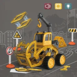 GENERIC DanBaoLe Magnetic Truck DIY Assembly Eneineering Vehicle With Music Lights Christmas Gift