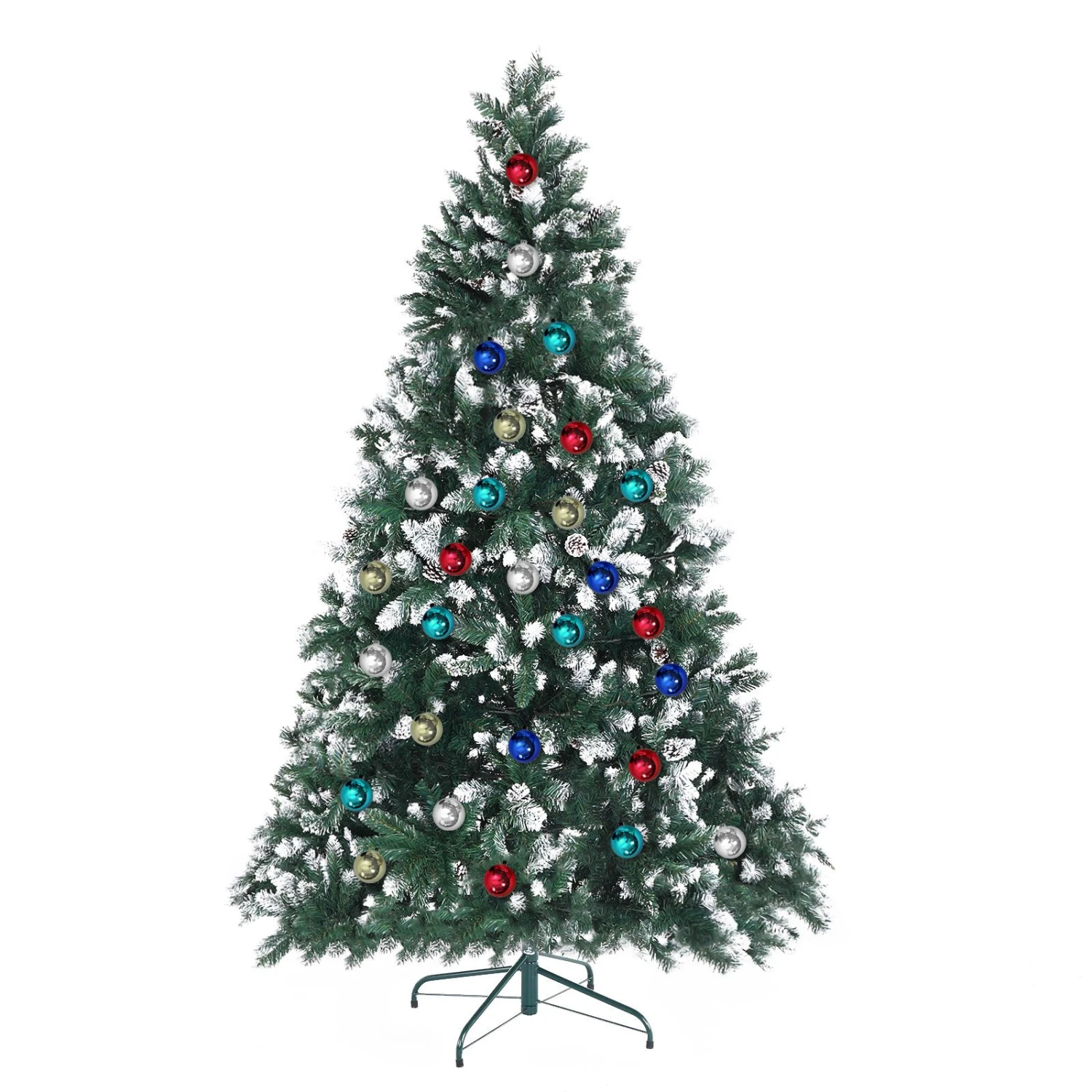 Snowy Christmas Tree Xmas Pine Cones 7Ft 210cm 1290 Tips + Bauble Balls 3 Snowy Christmas Tree Xmas Pine Cones 7Ft 210cm 1290 Tips + Bauble Balls