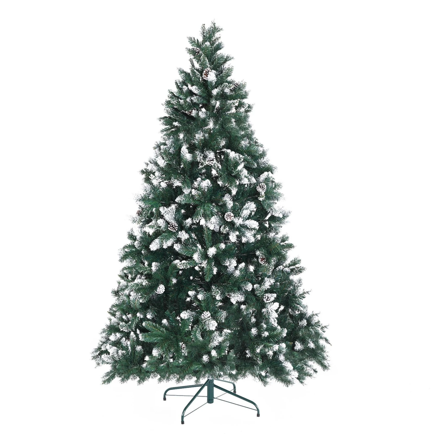 Snowy Christmas Tree Xmas Pine Cones 7Ft 210cm 1290 Tips GREEN 3 Snowy Christmas Tree Xmas Pine Cones 7Ft 210cm 1290 Tips GREEN