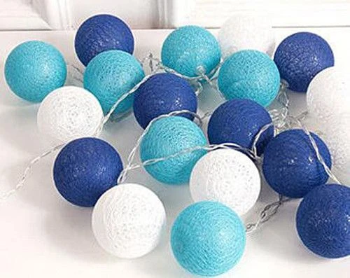 1 Set Of 20 LED Blue 5cm Cotton Ball Battery Powered String Lights Christmas Gift Home Wedding Party Boys Bedroom Decoration Indoor Table Centrepiece 3 1 Set Of 20 LED Blue 5cm Cotton Ball Battery Powered String Lights Christmas Gift Home Wedding Party Boys Bedroom Decoration Indoor Table Centrepiece