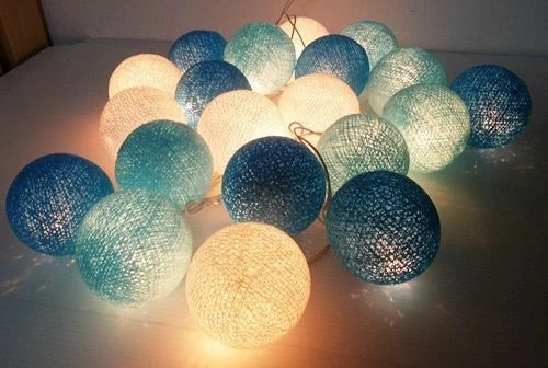 1 Set Of 20 LED Blue 5cm Cotton Ball Battery Powered String Lights Christmas Gift Home Wedding Party Boys Bedroom Decoration Indoor Table Centrepiece 4 1 Set Of 20 LED Blue 5cm Cotton Ball Battery Powered String Lights Christmas Gift Home Wedding Party Boys Bedroom Decoration Indoor Table Centrepiece - Image 2