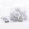 1 Set Of 20 LED White 5cm Cotton Ball Battery Powered String Lights Christmas Gift Home Wedding Party Bedroom Decoration Outdoor Indoor Table Centrepiece -Generic Christmas Store v382 whballbatt20 68332 00