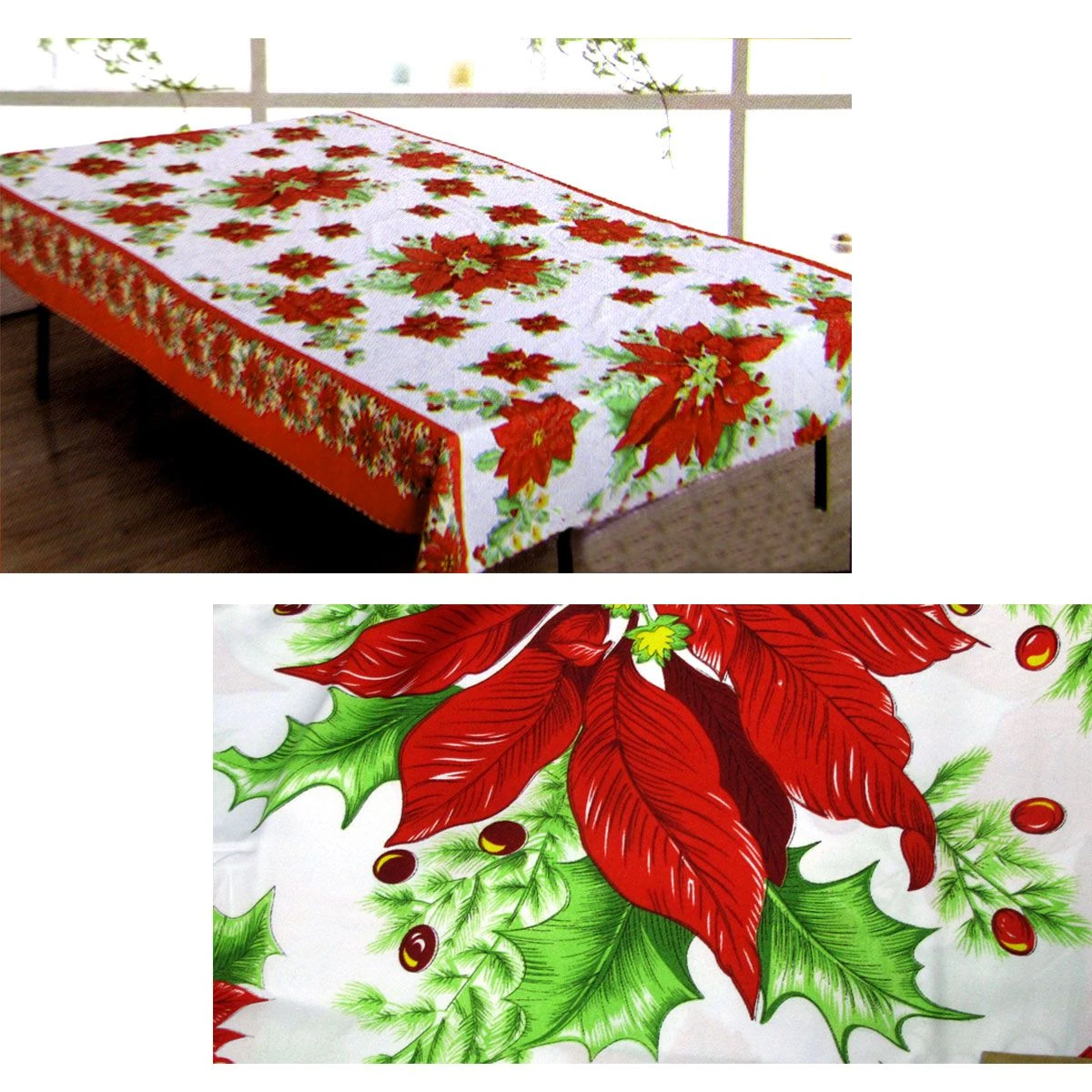 Christmas Rectangular Table Cloth NL18075 150x260cm 3 Christmas Rectangular Table Cloth NL18075 150x260cm