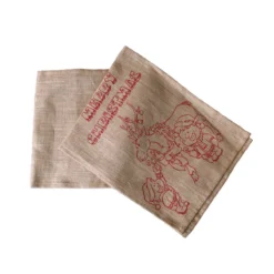 Christmas Jute Woven Taupe Table Runner 33 X 180cm Merry Christmas