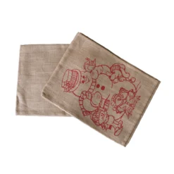 Christmas Jute Woven Taupe Table Runner 33 X 180cm Snowman