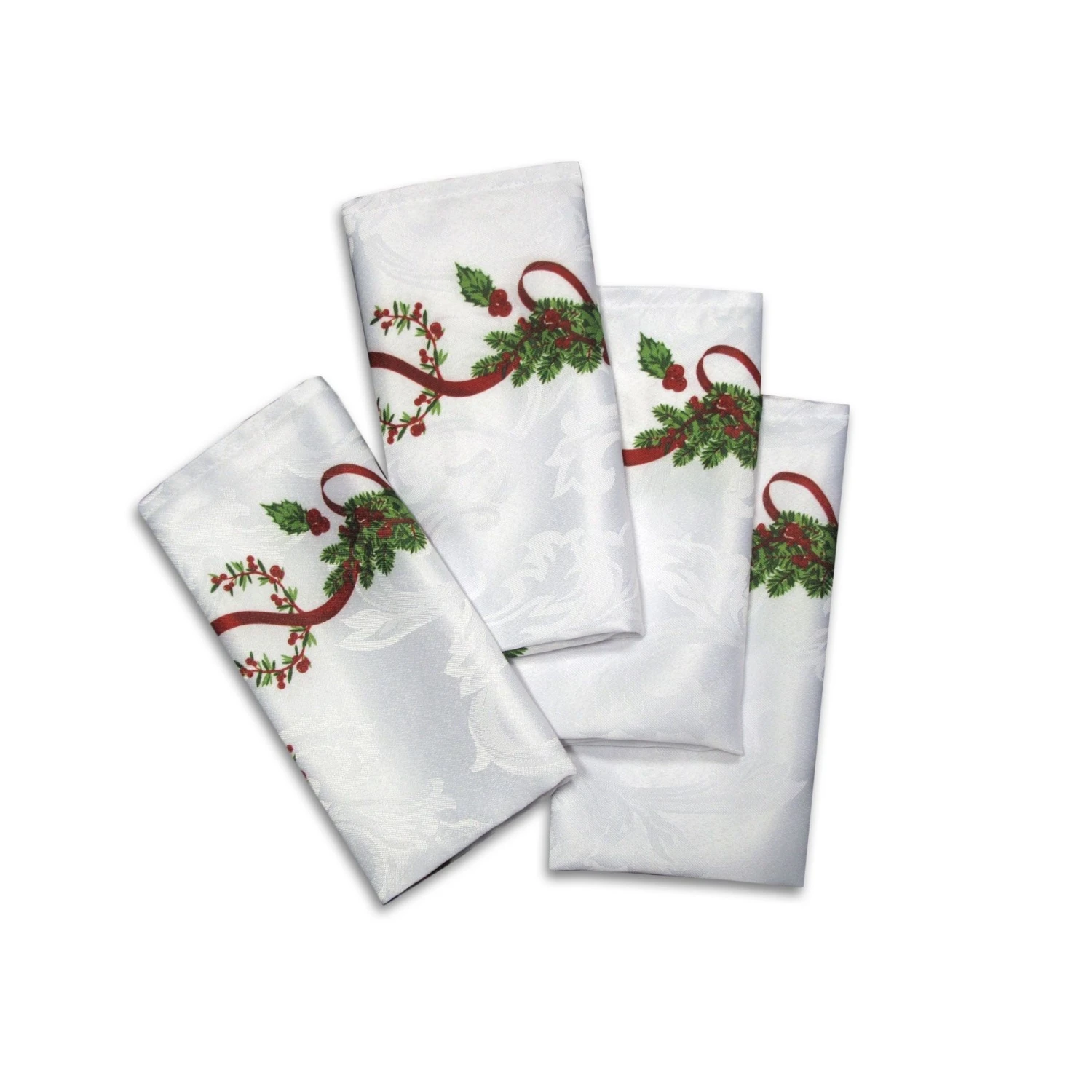 Set Of 4 Ornate Christmas Xmas Festival Jacquard Napkins 3 Set Of 4 Ornate Christmas Xmas Festival Jacquard Napkins