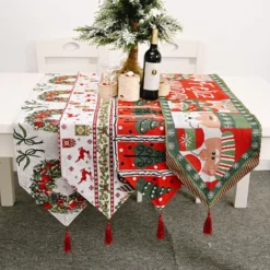 Christmas Table Runner Thickened Knitted Dining Tablecloth Xmas Party Decor(Tree) -Generic Christmas Store v462 hg 159 04 101780 02