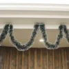 5x 2.5m Christmas Tinsel Xmas Garland Sparkly Snowflake Party Natural Home Décor, Snow Tips In Dark Green