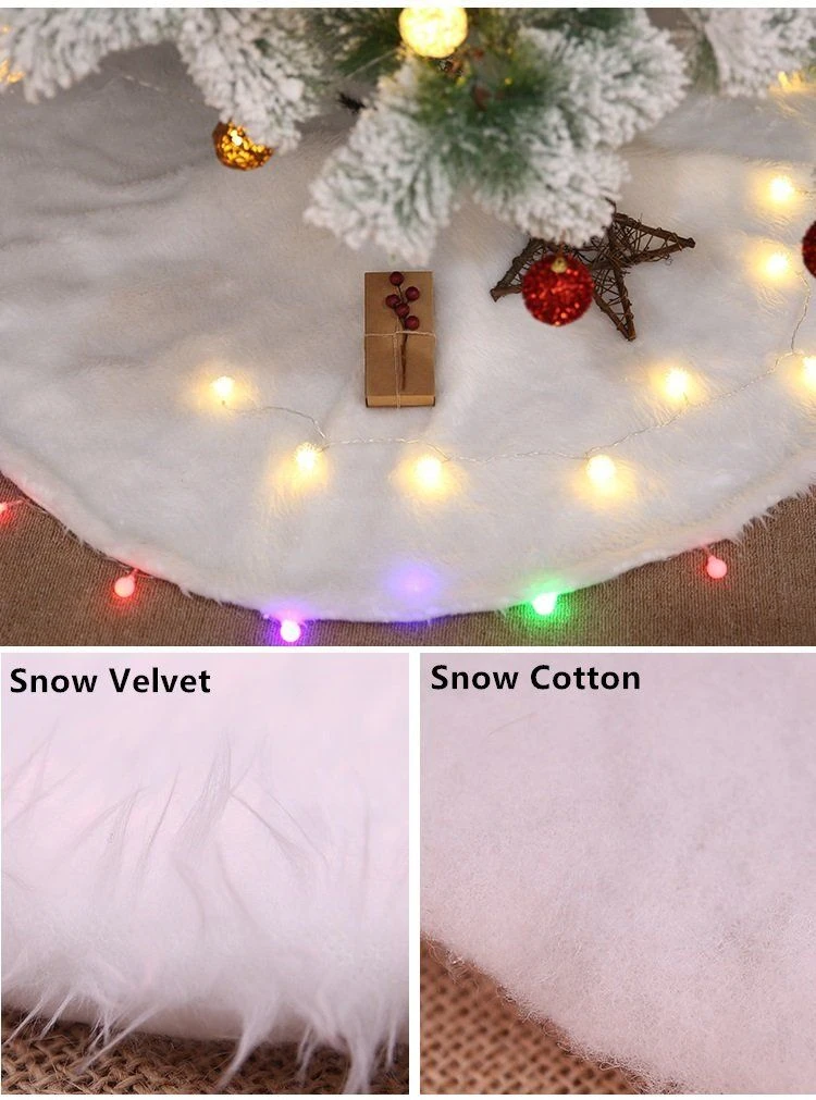 60/78/90/122cm Christmas Snow Plush Tree Skirt Xmas Base Floor Mat Cover Decor, 90cm (35.4") 3 60/78/90/122cm Christmas Snow Plush Tree Skirt Xmas Base Floor Mat Cover Decor, 90cm (35.4")