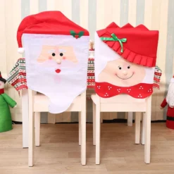 6x Christmas Cute Lady Santa Hat Chair Covers Dinner Home Décor Ornaments Gift, Mr Santa -Generic Christmas Store v474 465714 104017 02