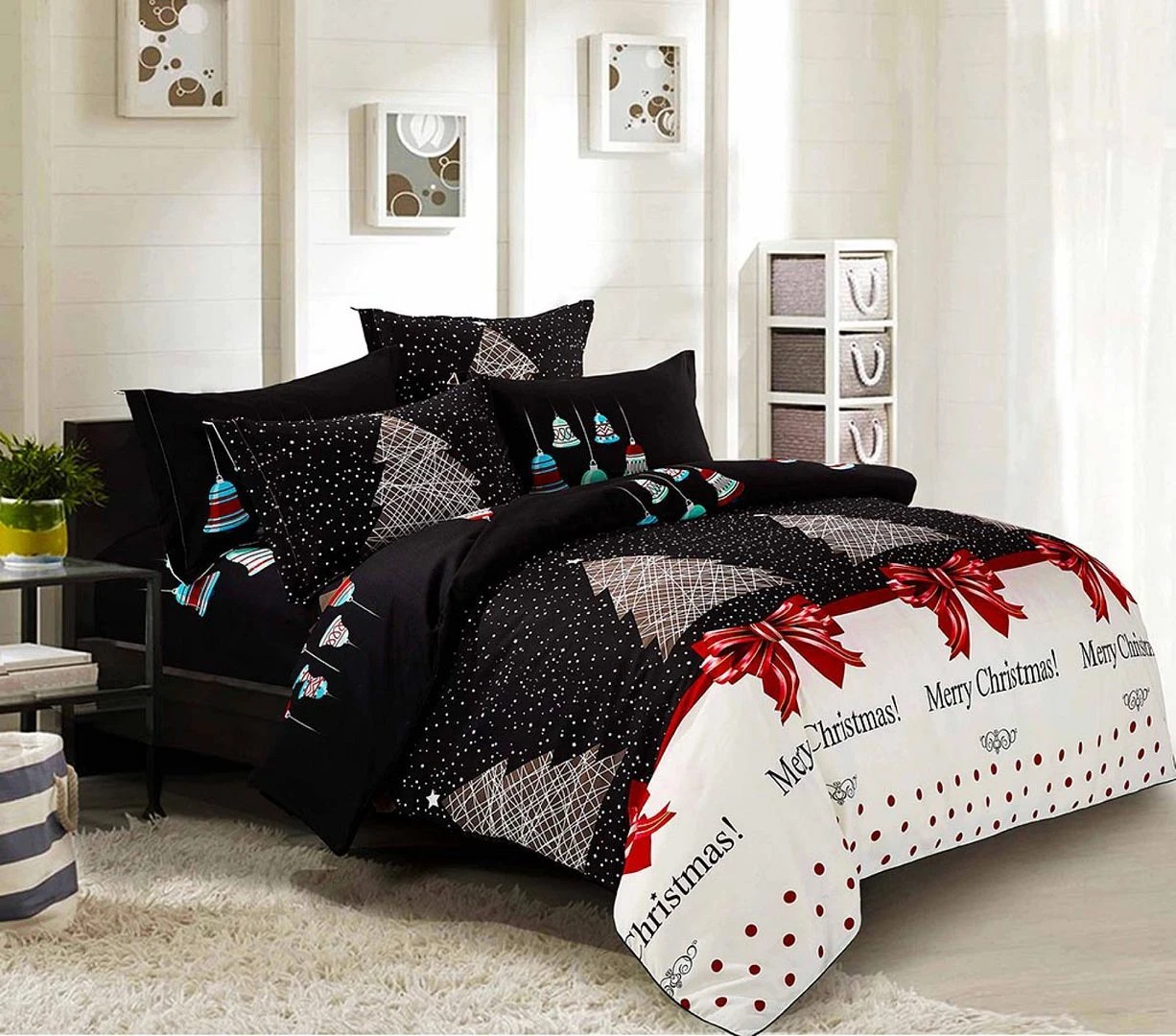 Merry Super King Size Christmas Quilt/Duvet Cover Set 3 Merry Super King Size Christmas Quilt/Duvet Cover Set