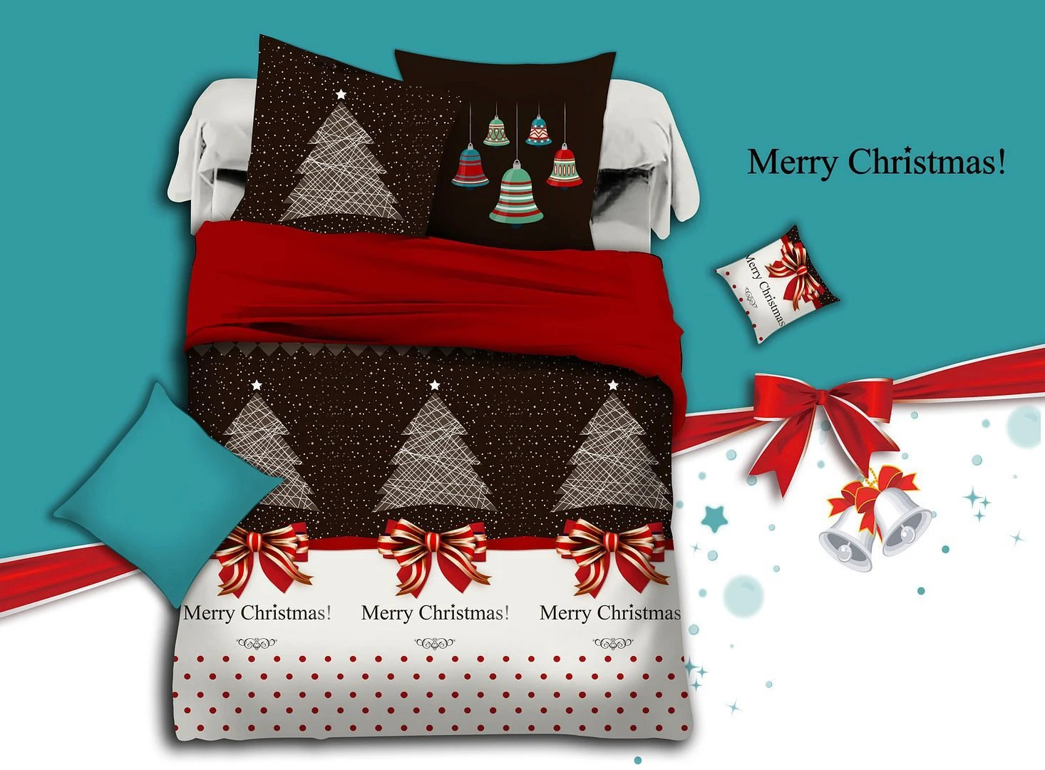 Merry Super King Size Christmas Quilt/Duvet Cover Set 4 Merry Super King Size Christmas Quilt/Duvet Cover Set - Image 2
