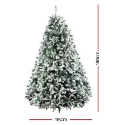Jingle Jollys Christmas Tree 1.8M Xmas Trees Decorations Snowy 758 Tips -Generic Christmas Store xm tr full 6f gs 01