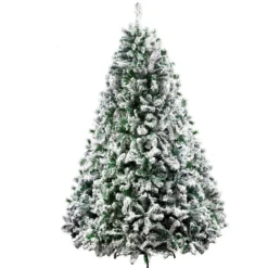 Jingle Jollys Christmas Tree 2.4M Xmas Trees Decorations Snowy 1500 Tips [3867277]