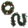 Jingle Jollys Christmas Garland With Wreath Set LED Lights Xmas Tree Decor -Generic Christmas Store xm tr gar wre berry led 88775 00