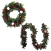 Jingle Jollys Christmas Garland With Wreath Set Ornaments Xmas Tree Decor -Generic Christmas Store xm tr gar wre berry red 89864 00