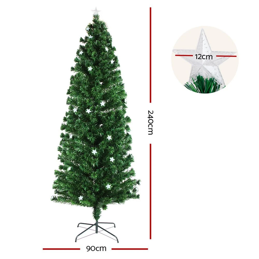 GENERIC Jingle Jollys 2.4m Christmas Tree Optic Fibre LED Xmas Tree Multi Colour 4 GENERIC Jingle Jollys 2.4m Christmas Tree Optic Fibre LED Xmas Tree Multi Colour - Image 2