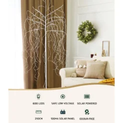 Jingle Jollys Solar Christmas Tree 2.1m String Lights 600 LED Xmas Trees -Generic Christmas Store xm tr spark solar 210 ww 88651 02