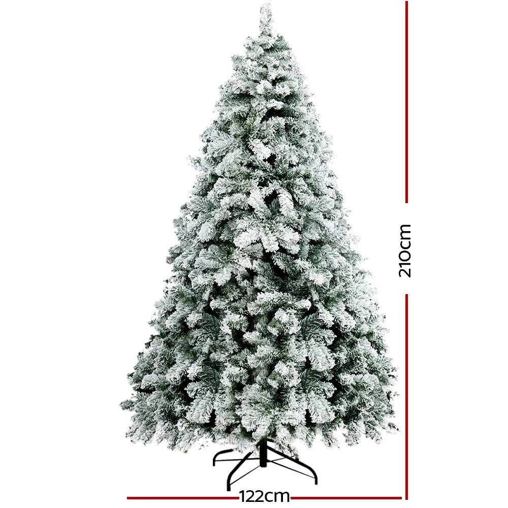 Jingle Jollys Christmas Tree 2.1m Snow Flocked Xmas Tree Decorations 859 Tips 4 Jingle Jollys Christmas Tree 2.1m Snow Flocked Xmas Tree Decorations 859 Tips - Image 2