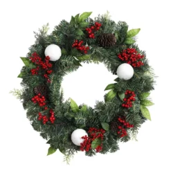 Jingle Jollys 2FT 60CM Christmas Wreath With Decor Xmas Tree Decoration