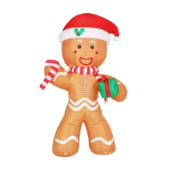 Jingle Jollys Christmas Inflatable Gingerbread Man 2.4M Illuminated Decorations -Generic Christmas Store xmas inf ginger 8ft 88792 02