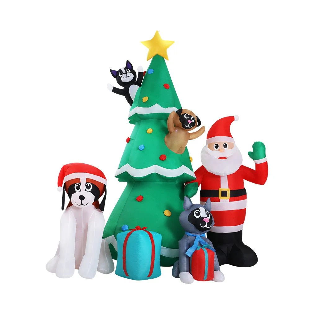 Jingle Jollys Christmas Inflatable Santa Tree 3M Illuminated Decorations 5 Jingle Jollys Christmas Inflatable Santa Tree 3M Illuminated Decorations - Image 3