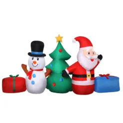 Jingle Jollys Christmas Inflatable Tree Snowman 2.7M Illuminated Decorations -Generic Christmas Store xmas inf san sno 9ft 02