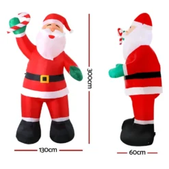 Jingle Jollys Christmas Inflatable Santa 3M Illuminated Decorations -Generic Christmas Store xmas inf smilsan 10ft 01