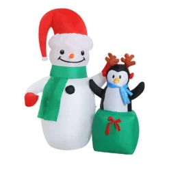 Jingle Jollys Christmas Inflatable Snowman 1.8M Illuminated Decorations -Generic Christmas Store xmas inf sno plight 6ft 02