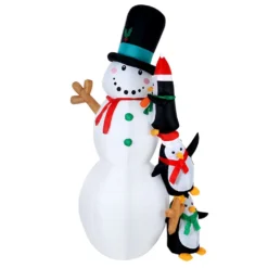 Jingle Jollys Christmas Inflatable Snowman 2.4M Illuminated Decorations -Generic Christmas Store xmas inf snowpen ro 8ft 02