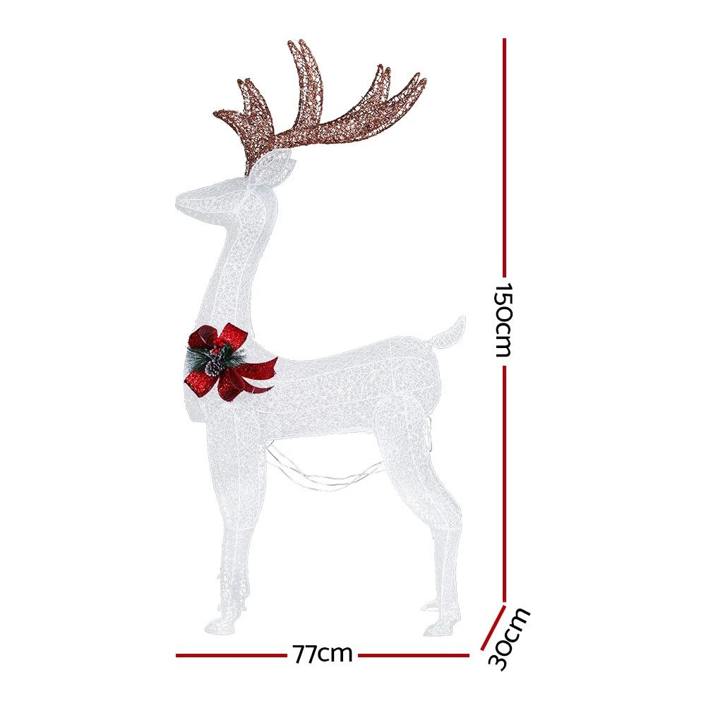 Jingle Jollys Christmas Lights 150cm Reindeer 100 LED Decorations 4 Jingle Jollys Christmas Lights 150cm Reindeer 100 LED Decorations - Image 2