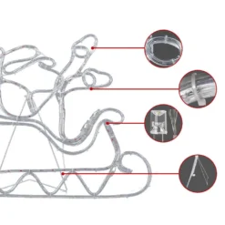 Jingle Jollys Christmas Lights Reindeer Sleigh 806 LED Decorations -Generic Christmas Store xmas mot d san deer mc 02