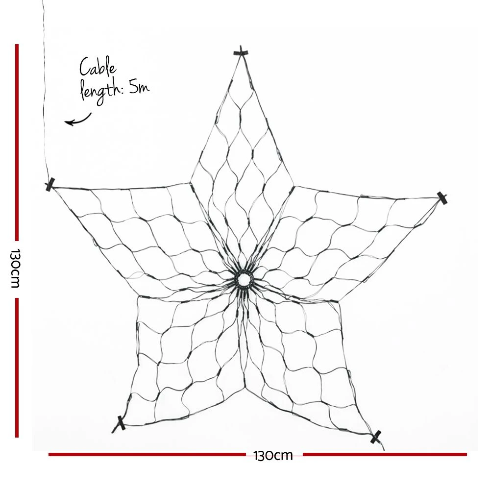 GENERIC Jingle Jollys Christmas Lights Motif LED Star Net Waterproof Outdoor Colourful 4 GENERIC Jingle Jollys Christmas Lights Motif LED Star Net Waterproof Outdoor Colourful - Image 2