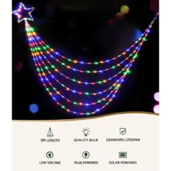 Jingle Jollys 3M Solar Christmas Lights String Light 200 LED -Generic Christmas Store xmas mot tree 30 mc sol2 89805 02